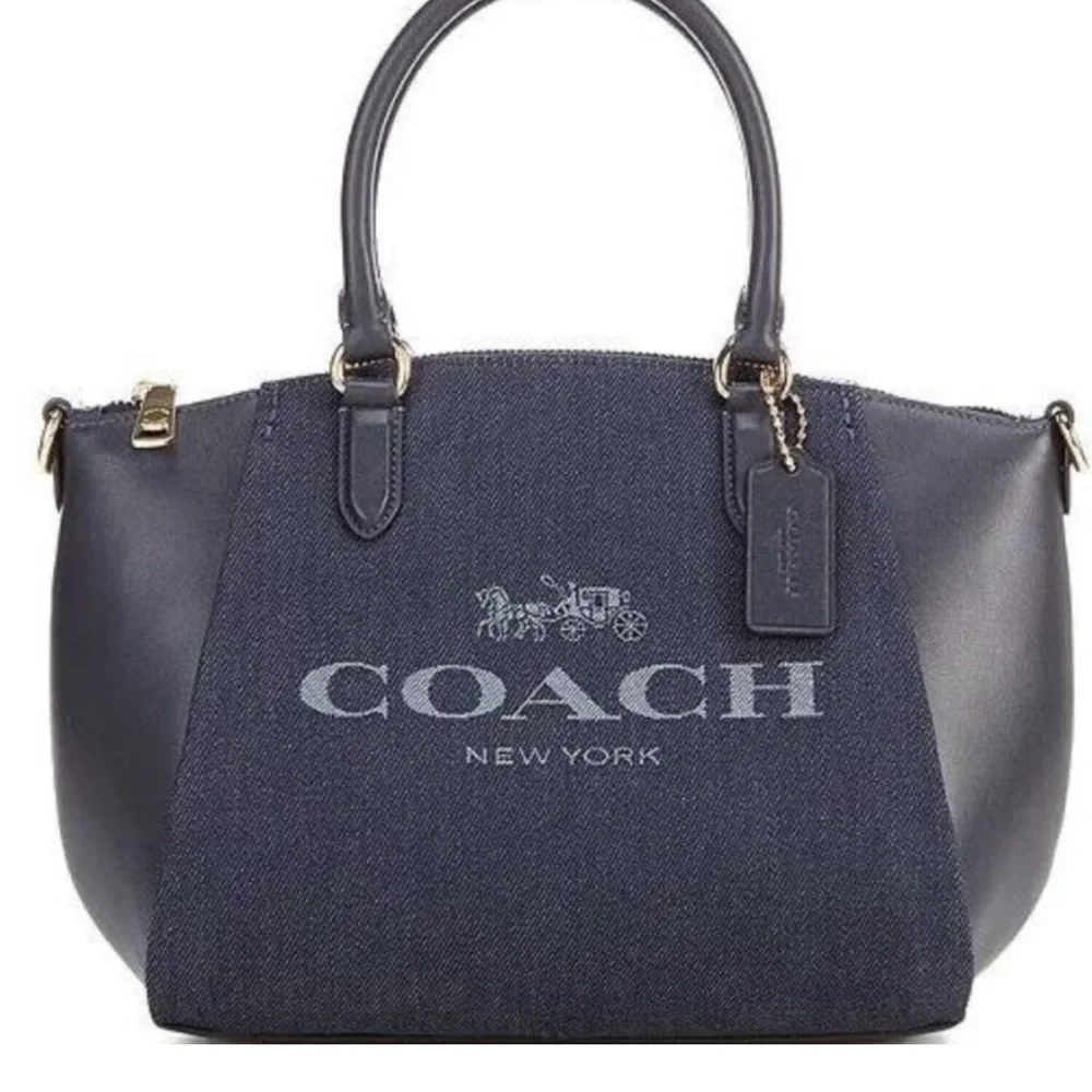 Coach Denim and Leather Elise Satchel